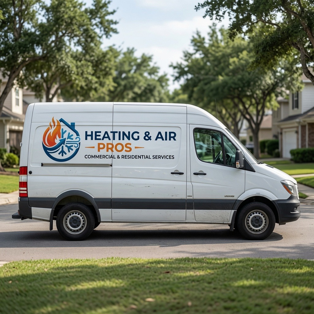 Local heating and air service van serving Goodyear